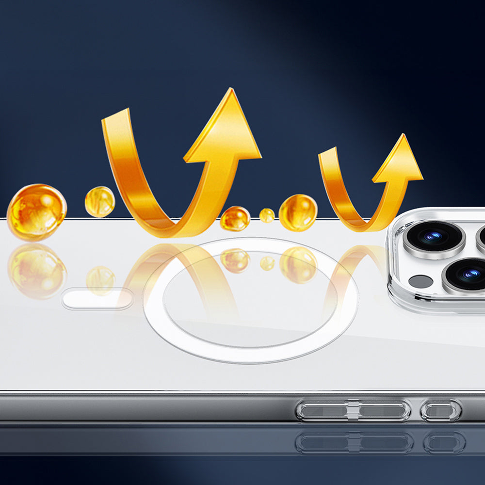 iPhone 16 Kılıf Magsafe Şarj Özellikli Wiwu YXK-207 Invisible Pro Sert PC Kılıf Şeffaf