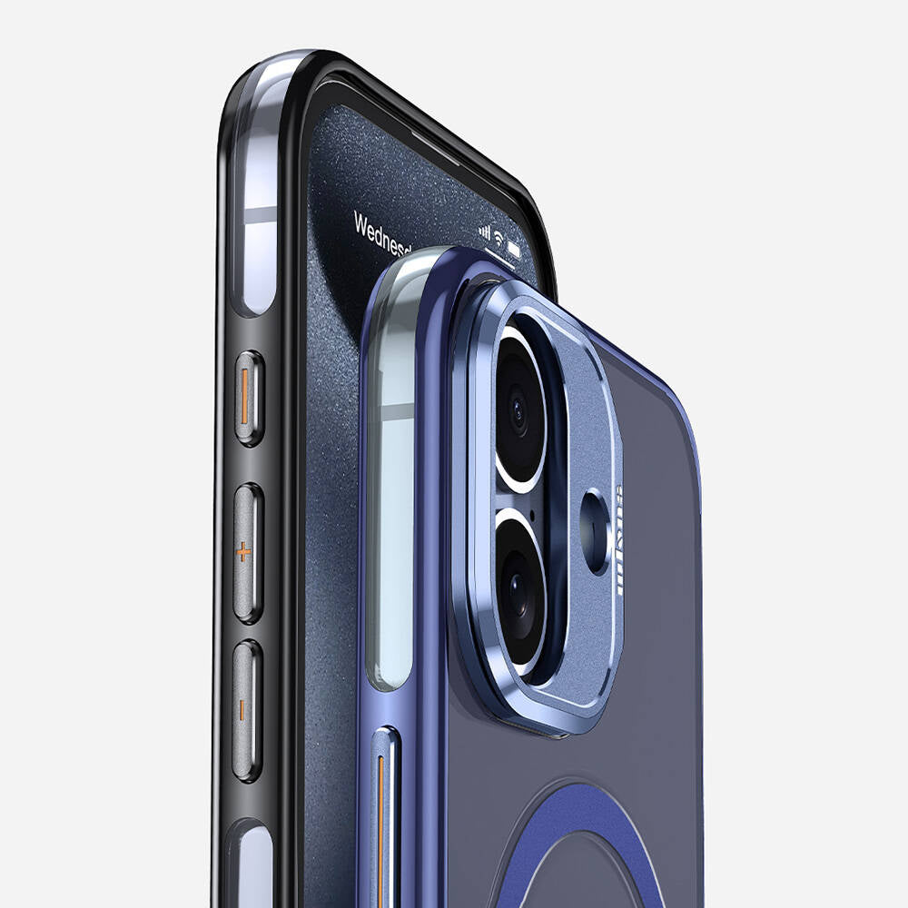 iPhone 16 Kılıf Magsafe Şarj Özellikli Wlons Standlı Efsane Kılıf Siyah