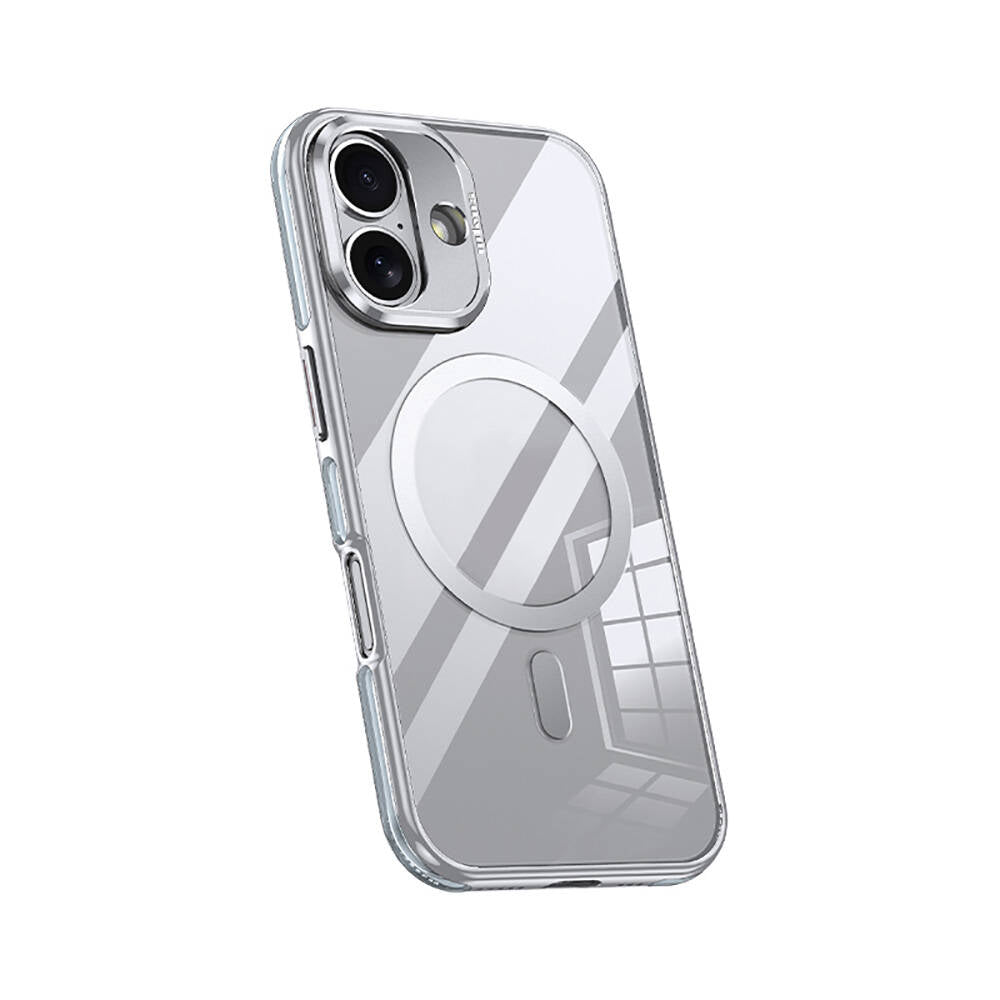 iPhone 16 Kılıf Magsafe Şarj Özellikli Wlons Standlı Efsane Kılıf Gri