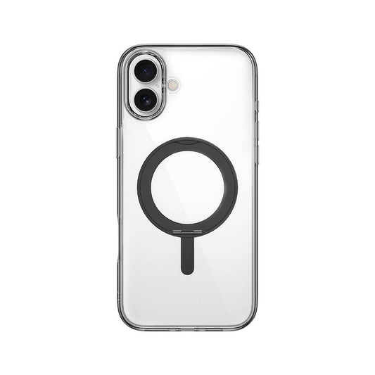 iPhone 16 Kılıf Wiwu MCC-201 iShield Ultra Serisi Magsafe Şarj Özellikli Standlı Crystal Sert PC Kılıf Siyah