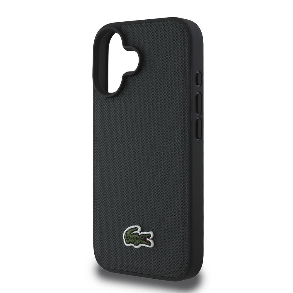 iPhone 16 Plus Kılıf Lacoste Orjinal Lisanslı PU Pike Desenli Arka Yüzey İkonik Timsah Dokuma Logolu Kılıf Kırmızı