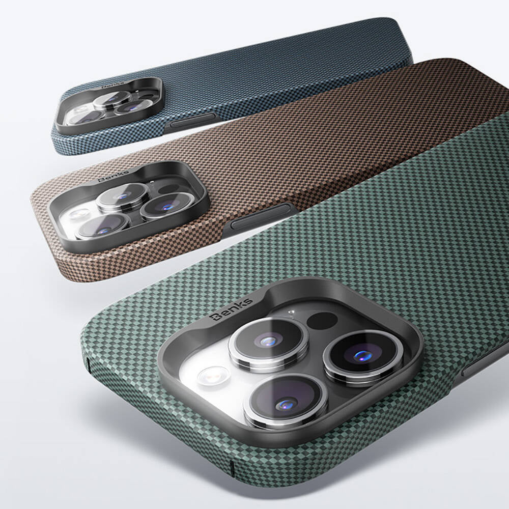 iPhone 16 Plus Kılıf Magsafe Şarj Özellikli Benks ArmorTint Serisi ArmorAir Kevlar Kılıf Gold