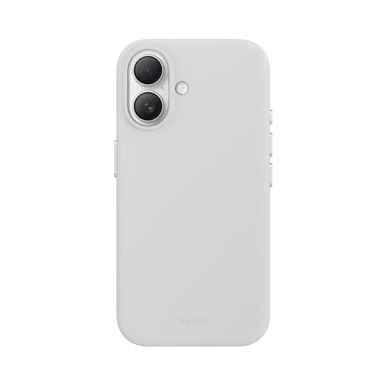 iPhone 16 Plus Kılıf Magsafe Şarj Özellikli Çizilmeye Dayanıklı Benks VitaPro Serisi PU Deri Kılıf Gri
