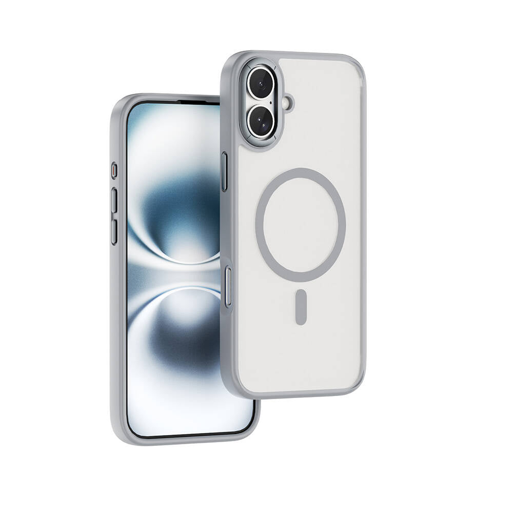 iPhone 16 Plus Kılıf Wiwu FGG-012 ArmorPro Serisi Magsafe Şarj Özellikli Parmak İzi Bırakmayan Kılıf Gri