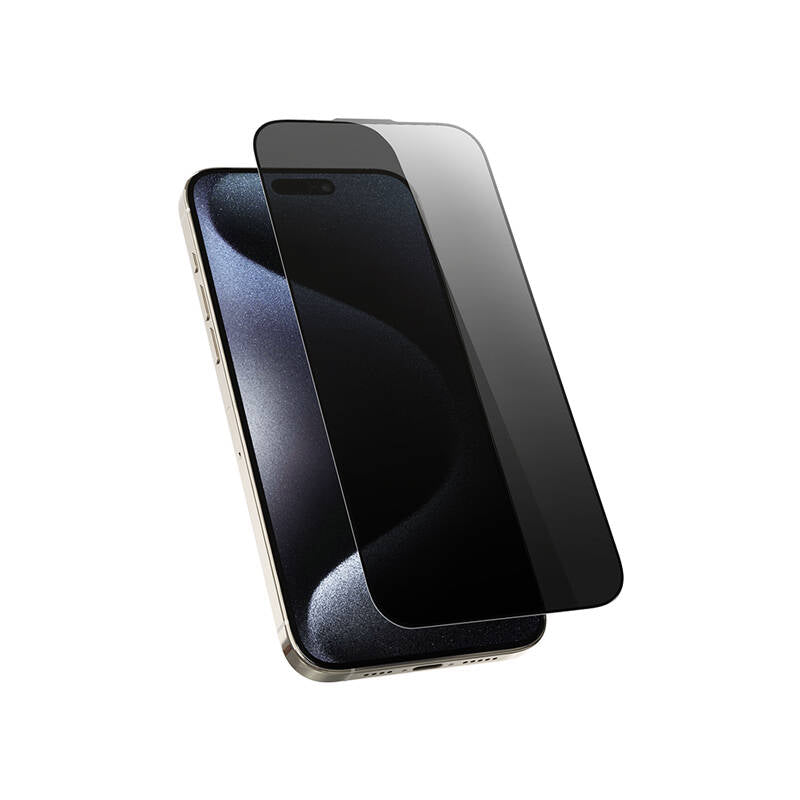 iPhone 16 Plus Wiwu Wi-SQ009 Easy Install iPrivacy 360° Anti-Peep Oleofobik Temperli Cam Ekran Koruyucu + Kolay Uygulama Aparatlı Siyah