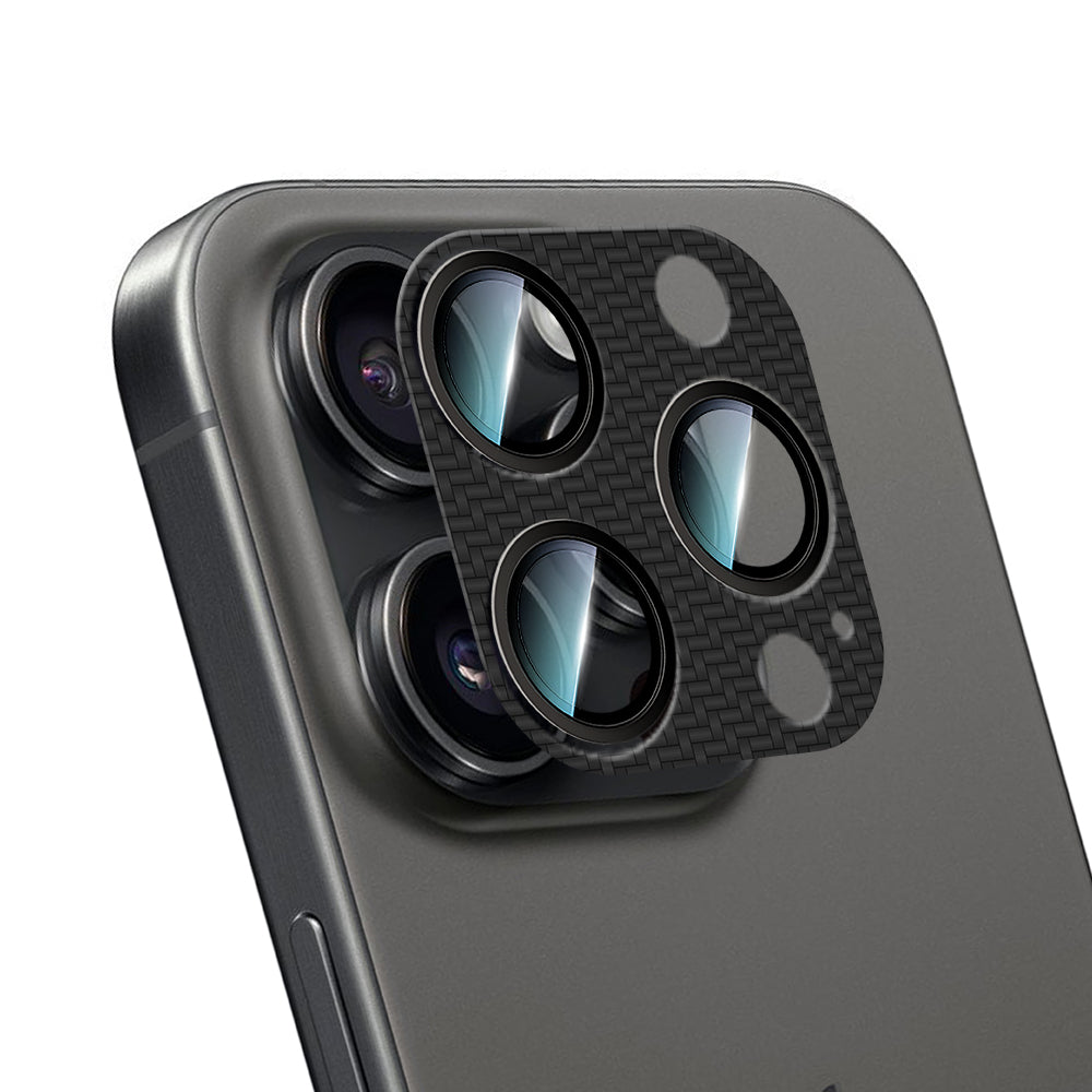 Apple iPhone 16 Pro CaseWorld Karbon Fiber Serisi Anti Reflective Ultra Clear Full Kamera Lens Koruyucu