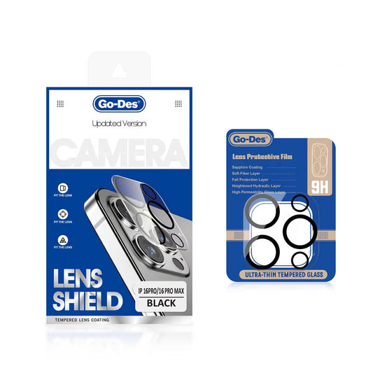 iPhone 16 Pro Go Des Lens Shield CL-14 Kamera Lens Koruyucu Siyah