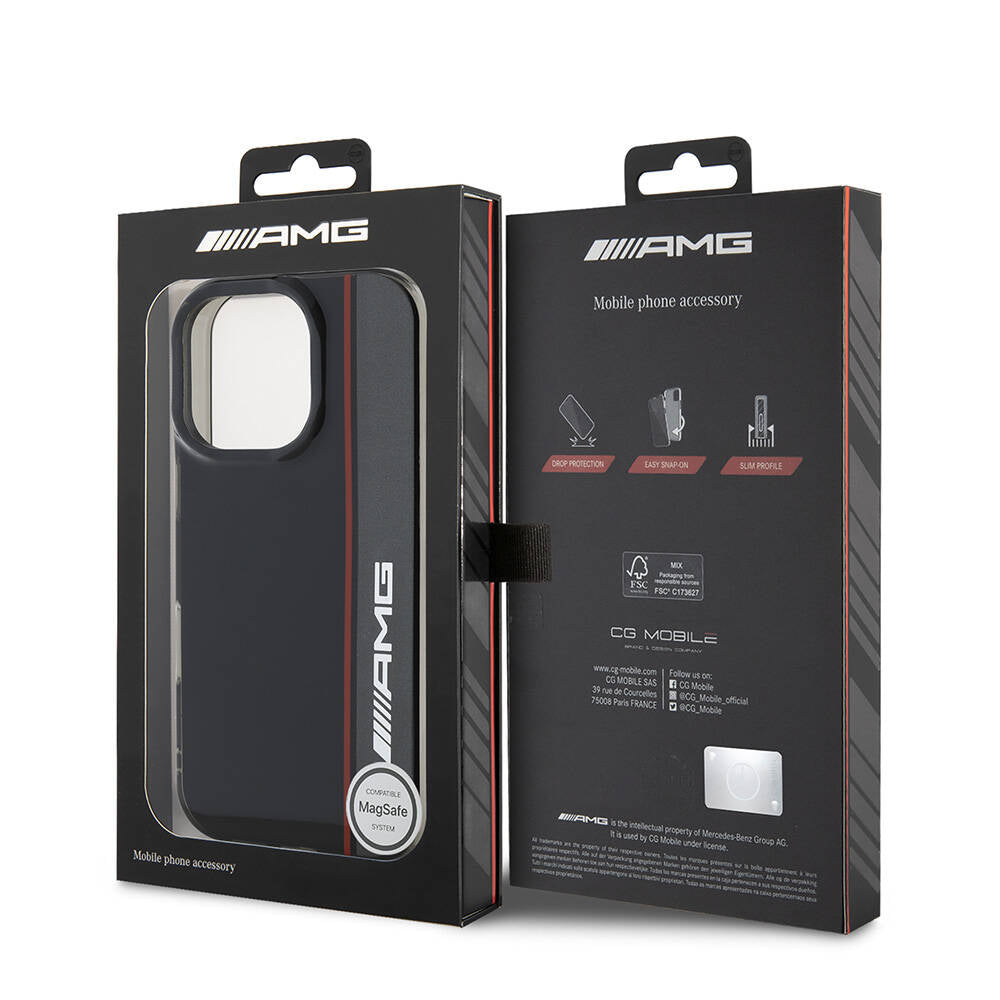 iPhone 16 Pro Kılıf AMG Orjinal Lisanslı Magsafe Şarj Özellikli IML Baskı Logolu Çift Katmanlı Bow Lines Kılıf Beyaz