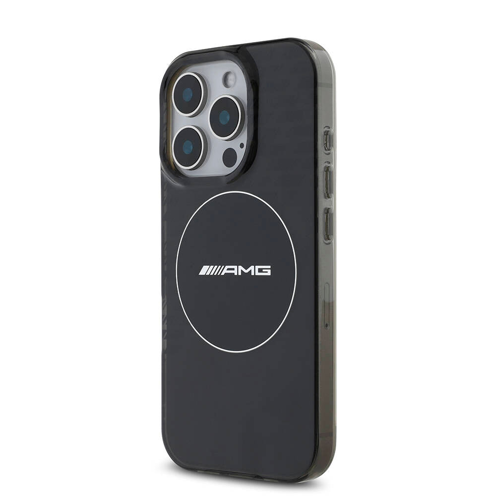 iPhone 16 Pro Kılıf AMG Orjinal Lisanslı Magsafe Şarj Özellikli IML Baskı Logolu Smoked Kılıf Siyah
