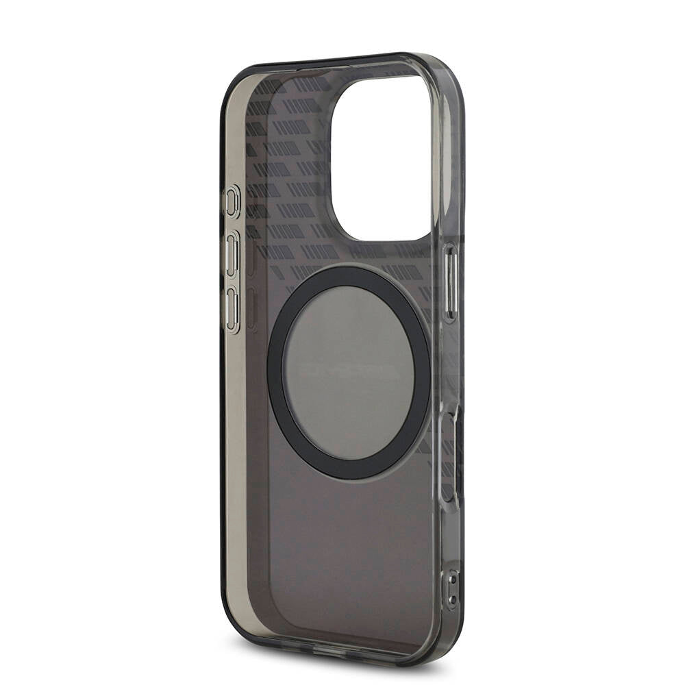 iPhone 16 Pro Kılıf AMG Orjinal Lisanslı Magsafe Şarj Özellikli IML Baskı Logolu Smoked Kılıf Siyah