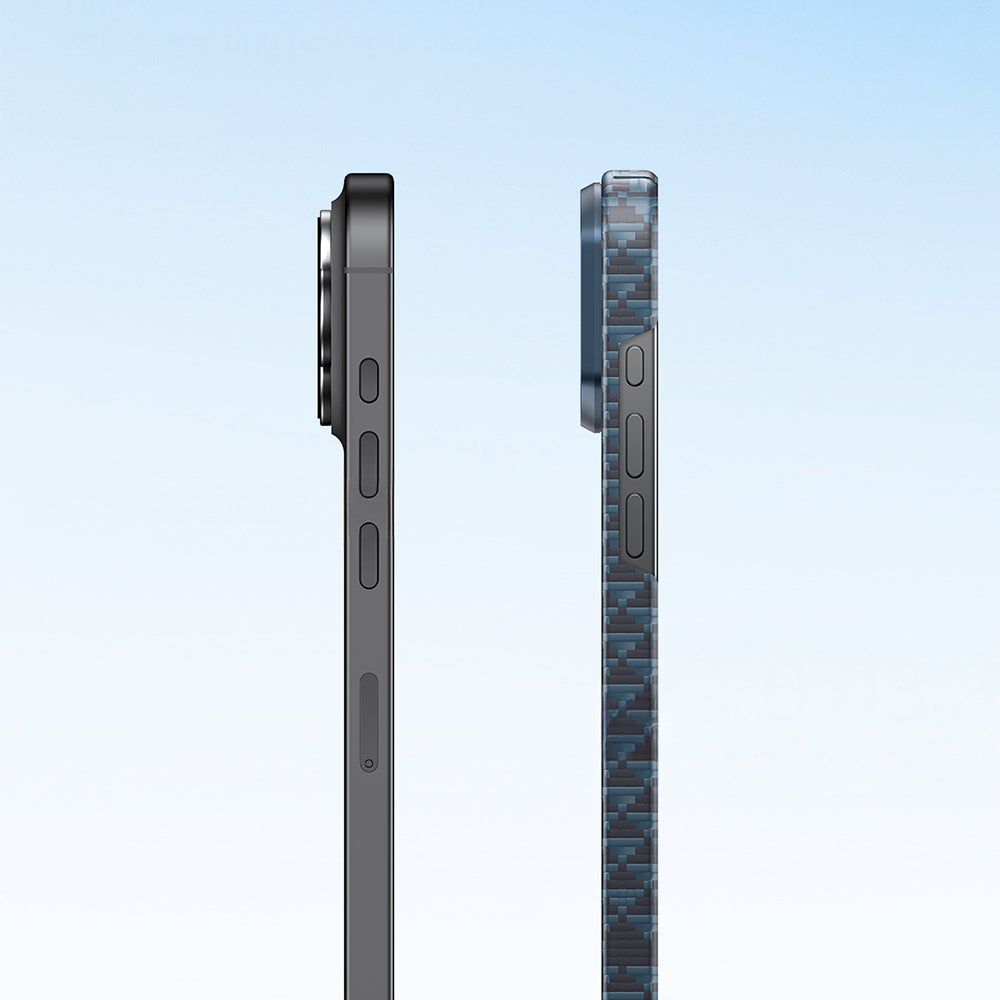 Apple iPhone 16 Pro Kılıf M-safe Şarj Özellikli Raptic Aramid Skin Origin Serisi Kapak Lacivert