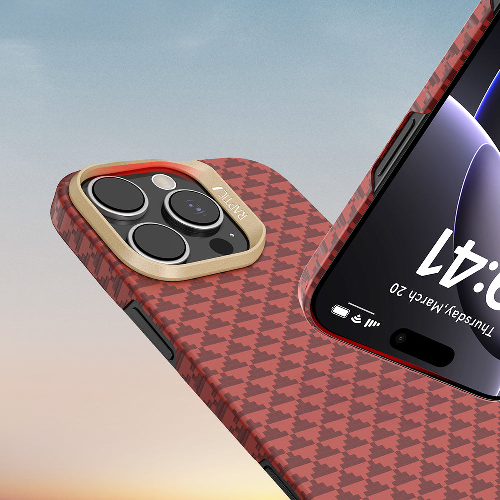 Apple iPhone 16 Pro Kılıf M-safe Şarj Özellikli Raptic Aramid Skin Origin Serisi Kapak Lacivert