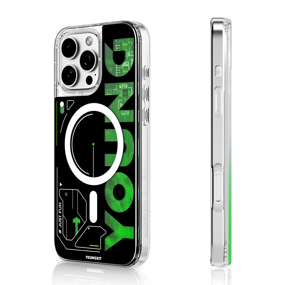 iPhone 16 Pro Kılıf Magsafe Şarj Özellikli Airbagli Çift Katmanlı Youngkit Future Streamer Serisi Kılıf Kırmızı