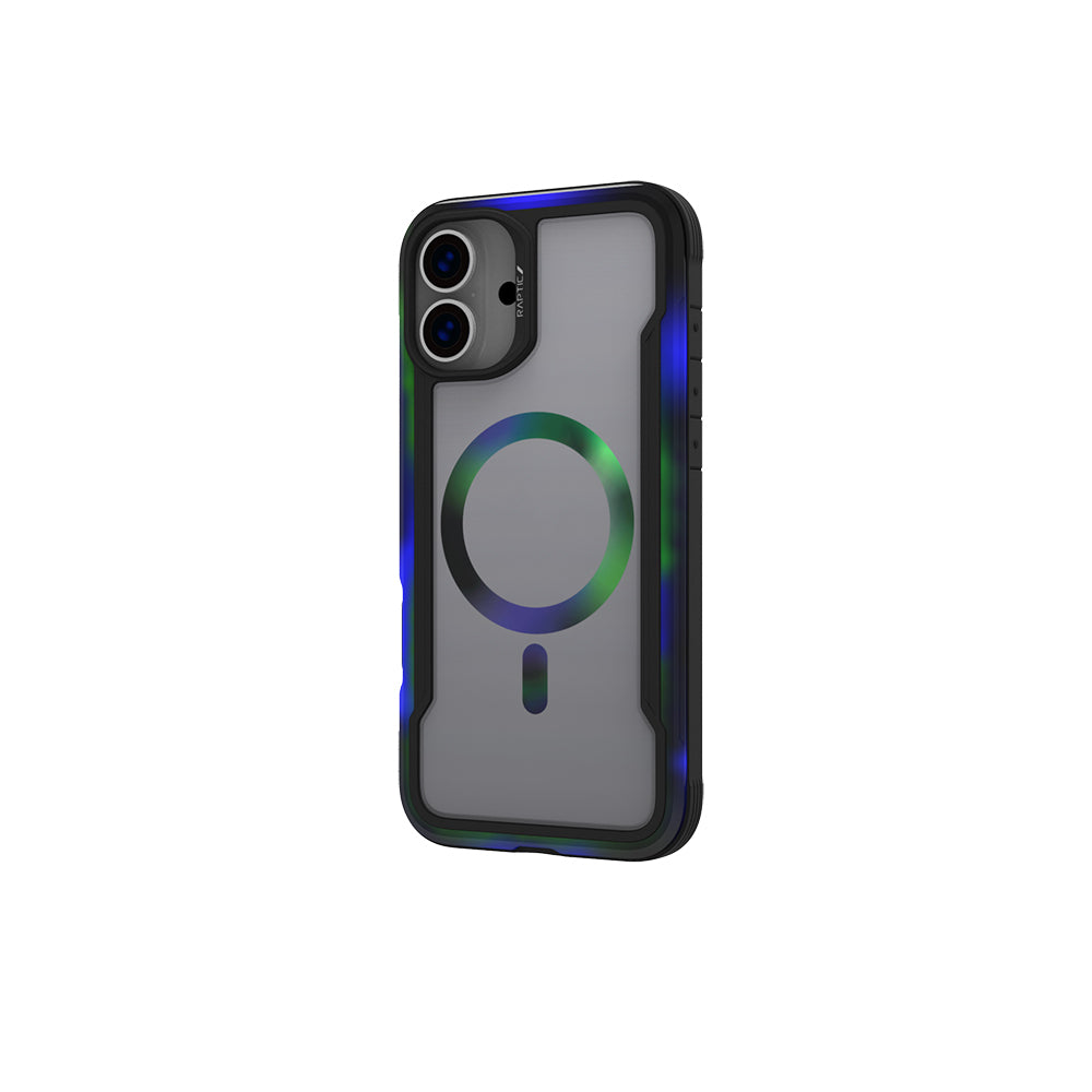 Apple iPhone 16 Pro Kılıf M-safe Şarj Özellikli Airbagli Raptic Shield 2.0 Serisi Şeffaf Arka Yüzey Kapak Turkuaz