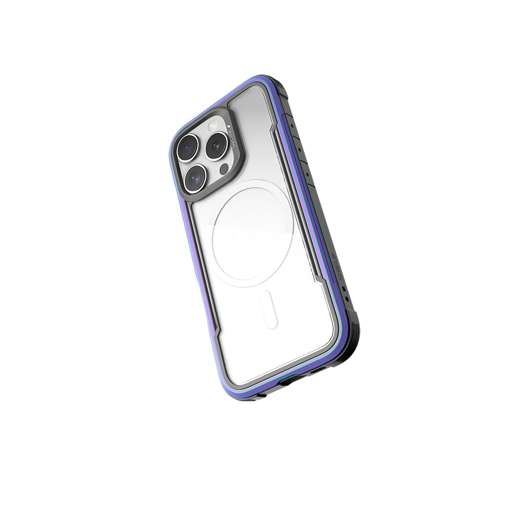 Apple iPhone 16 Pro Kılıf M-safe Şarj Özellikli Airbagli Raptic Shield Serisi Şeffaf Arka Yüzey Kapak Kırmızı