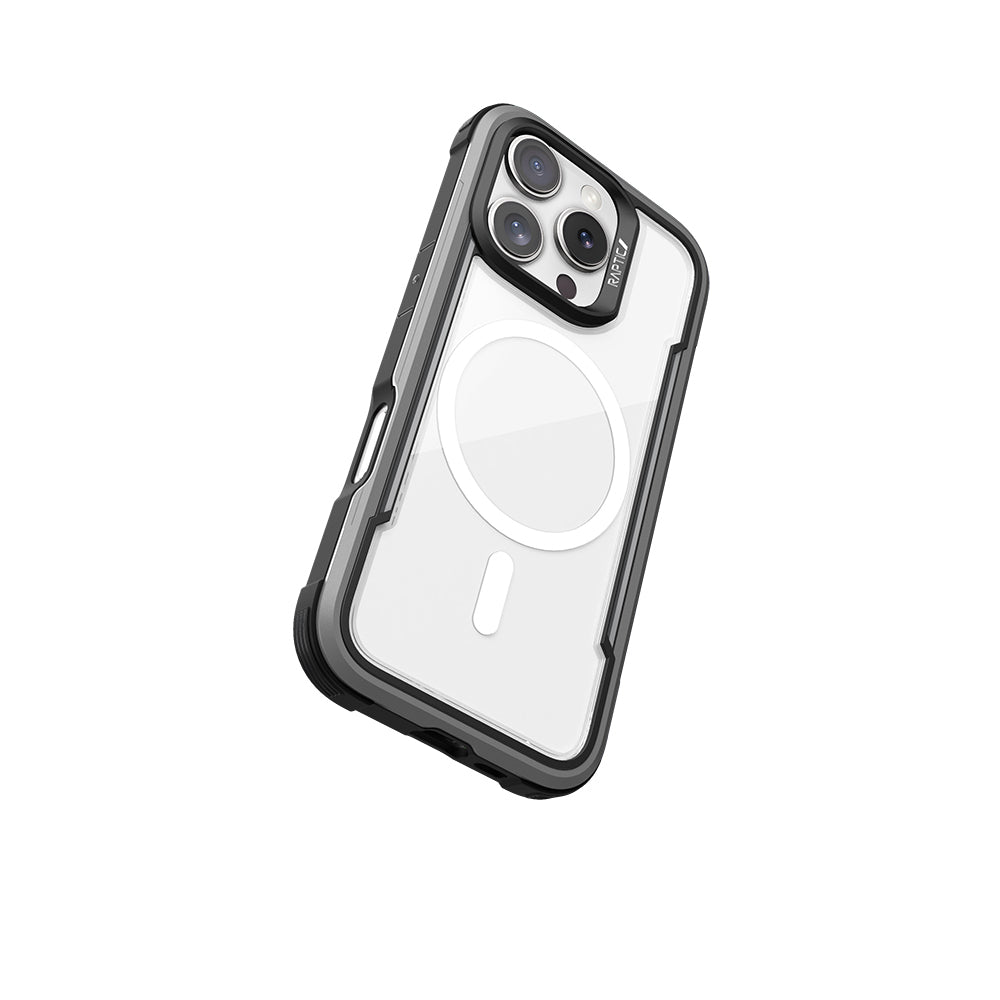 Apple iPhone 16 Pro Kılıf M-safe Şarj Özellikli Airbagli Raptic Shield Serisi Şeffaf Arka Yüzey Kapak Siyah