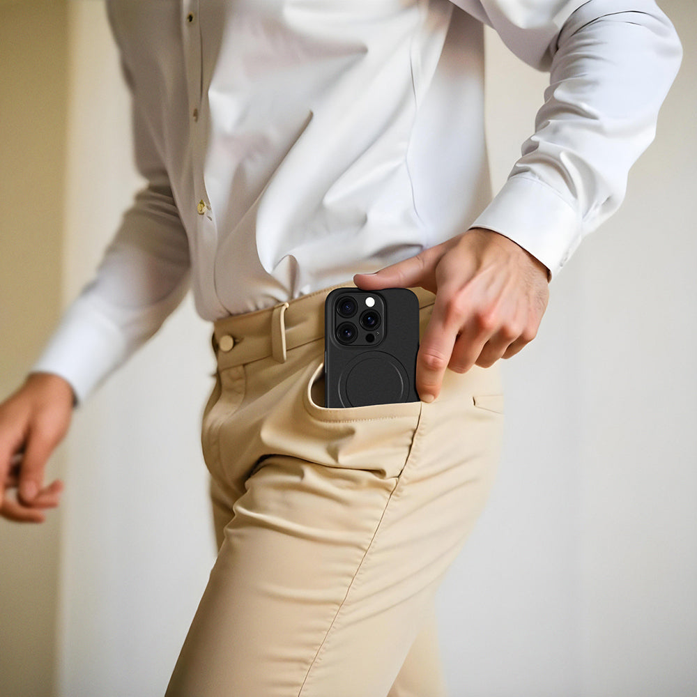 Apple iPhone 16 Pro Kılıf M-safe Şarj Özellikli Amazingthing Minimal Air Serisi Kapak Siyah