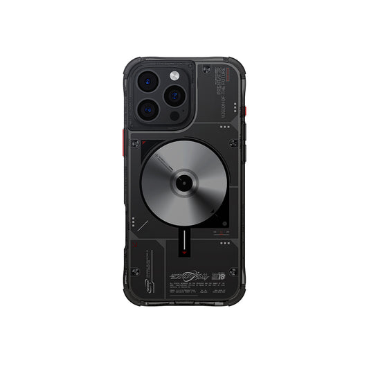 iPhone 16 Pro Kılıf Magsafe Şarj Özellikli Disk Desenli Airbag Tasarımlı Skinarma Nova Kılıf Gold