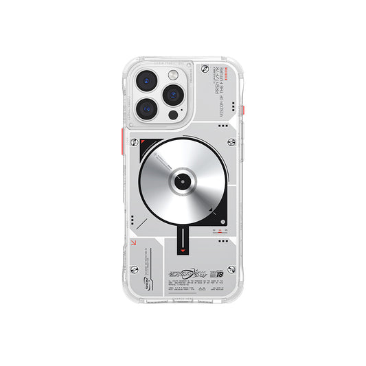 iPhone 16 Pro Kılıf Magsafe Şarj Özellikli Disk Desenli Airbag Tasarımlı Skinarma Nova Kılıf Şeffaf