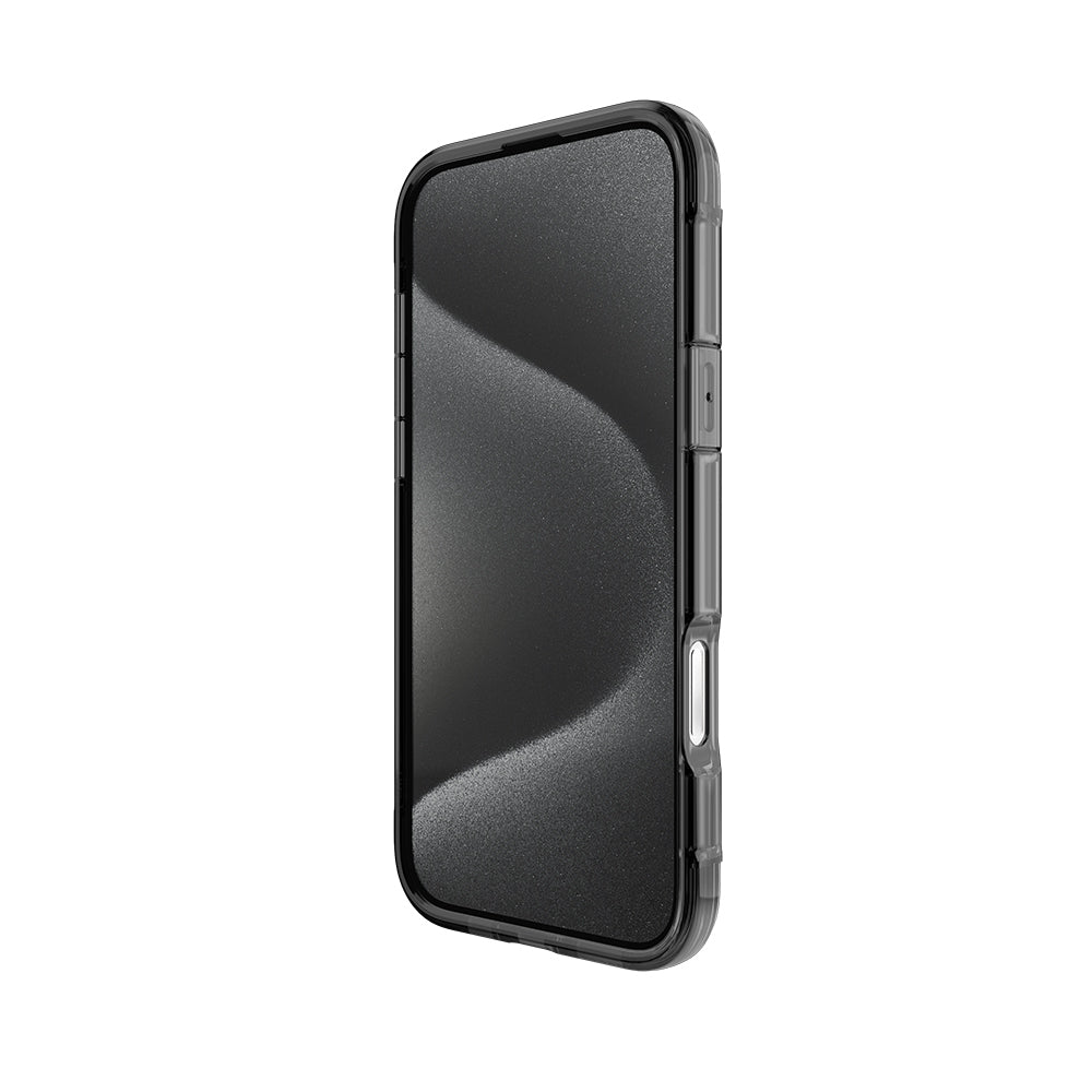 Apple iPhone 16 Pro Kılıf M-safe Şarj Özellikli Raptic Air Serisi Airbag Tasarımlı Metal Köşelikli Şeffaf Kapak Gümüş