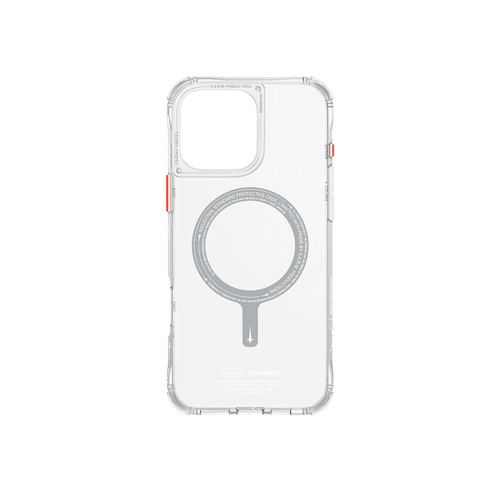 iPhone 16 Pro Kılıf Magsafe Şarj Özellikli Şeffaf Airbag Tasarımlı Skinarma Saido Kılıf Şeffaf