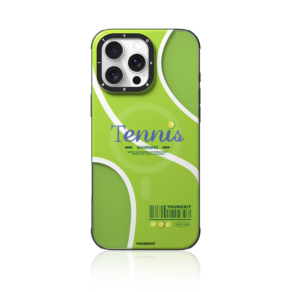 iPhone 16 Pro Kılıf Magsafe Şarj Özellikli Spor Tasarımlı Youngkit Dynamic Serisi Kılıf Beyaz-Siyah