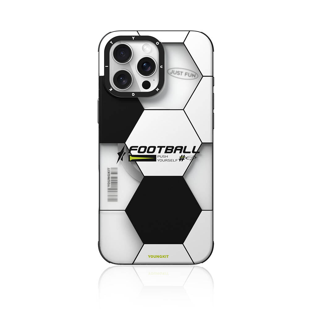 iPhone 16 Pro Kılıf Magsafe Şarj Özellikli Spor Tasarımlı Youngkit Dynamic Serisi Kılıf Beyaz-Siyah