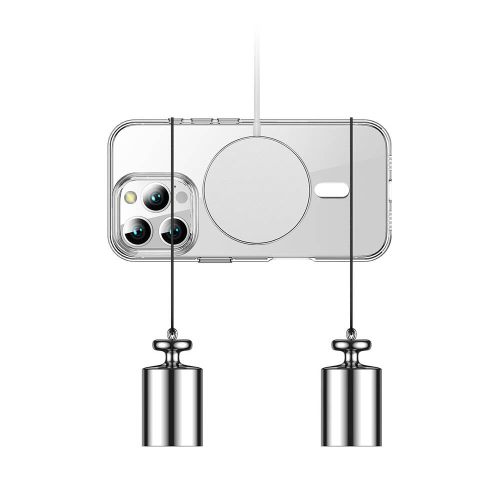 iPhone 16 Pro Kılıf Magsafe Şarj Özellikli Transparan Sert PC Wlons Pita Kılıf Şeffaf