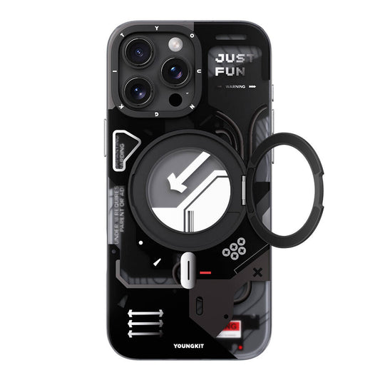 Apple iPhone 16 Pro Kılıf M-safe Şarj Özellikli Youngkit 360° Standlı Starship Serisi Kapak