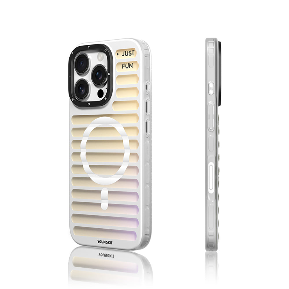 Apple iPhone 16 Pro Kılıf M-safe Şarj Özellikli Youngkit Geek Serisi Kapak Siyah