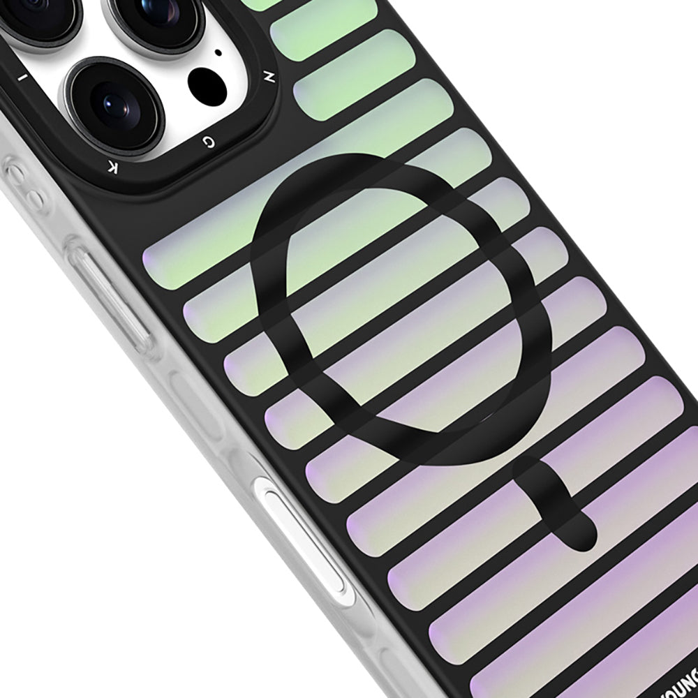 Apple iPhone 16 Pro Kılıf M-safe Şarj Özellikli Youngkit Geek Serisi Kapak Beyaz