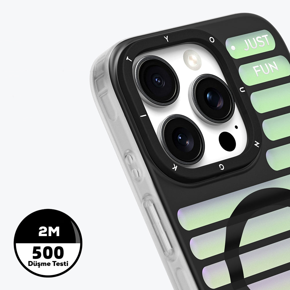 Apple iPhone 16 Pro Kılıf M-safe Şarj Özellikli Youngkit Geek Serisi Kapak Beyaz