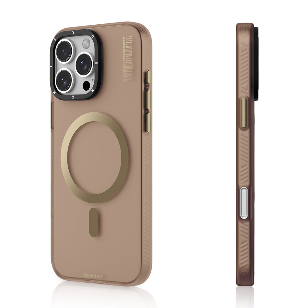 Apple iPhone 16 Pro Kılıf M-safe Şarj Özellikli Youngkit Hidden Sand Serisi Kapak