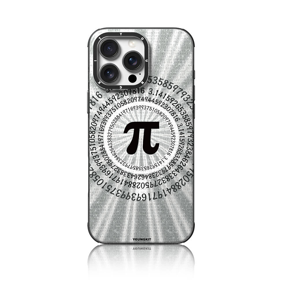 iPhone 16 Pro Kılıf Magsafe Şarj Özellikli Youngkit Mathematical Serisi Kılıf Gümüş