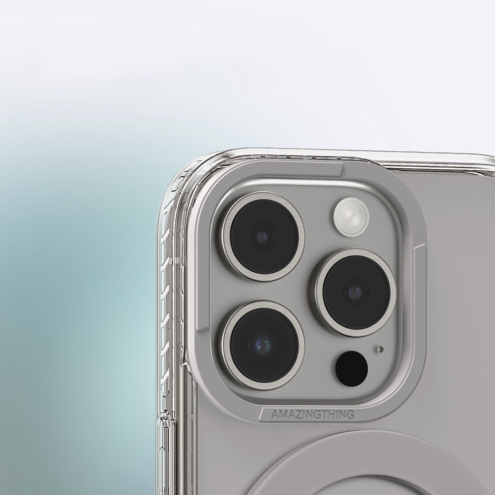 iPhone 16 Pro Kılıf Magsafe Şarj Özellikli Yüzük Standlı Amazingthing Titan Pro Serisi Kılıf Siyah