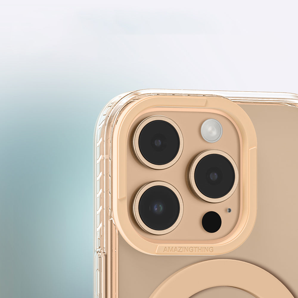 iPhone 16 Pro Kılıf Magsafe Şarj Özellikli Yüzük Standlı Amazingthing Titan Pro Serisi Kılıf Gri