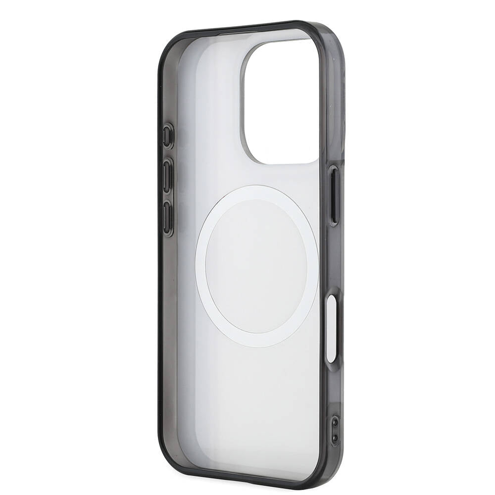 iPhone 16 Pro Max Kılıf AMG Orjinal Lisanslı Magsafe Şarj Özellikli IML Baskı Logolu Çift Katmanlı Bow Lines Kılıf Beyaz