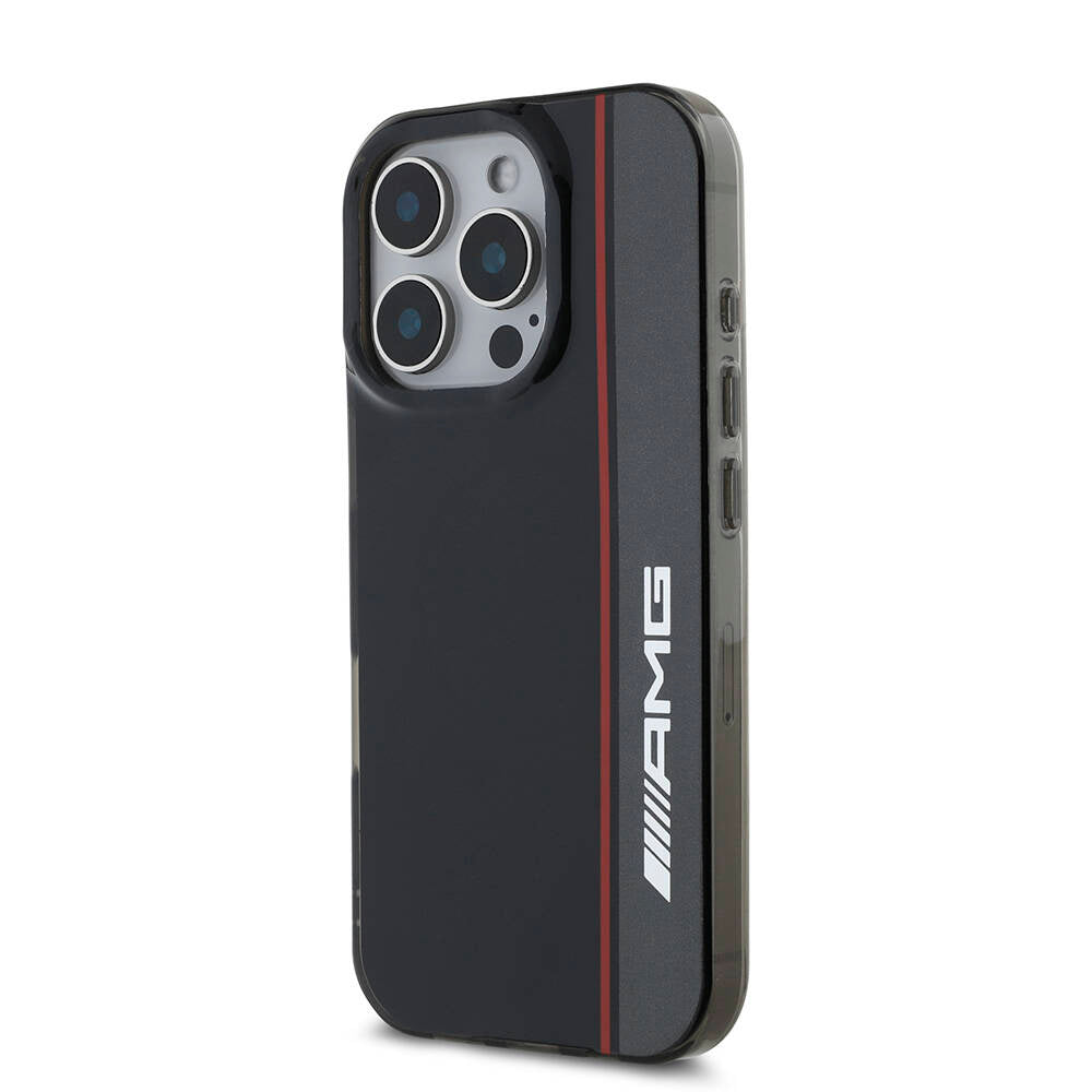 iPhone 16 Pro Max Kılıf AMG Orjinal Lisanslı Magsafe Şarj Özellikli IML Baskı Logolu Çift Katmanlı Bow Lines Kılıf Siyah