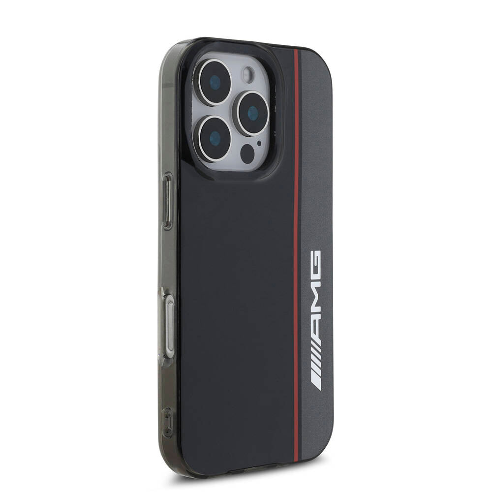 iPhone 16 Pro Max Kılıf AMG Orjinal Lisanslı Magsafe Şarj Özellikli IML Baskı Logolu Çift Katmanlı Bow Lines Kılıf Beyaz