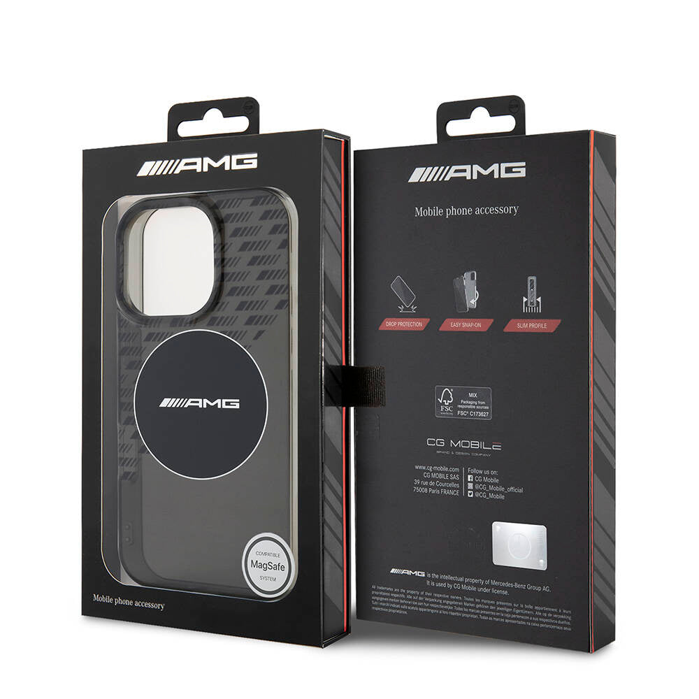 iPhone 16 Pro Max Kılıf AMG Orjinal Lisanslı Magsafe Şarj Özellikli IML Baskı Logolu Smoked Kılıf Siyah