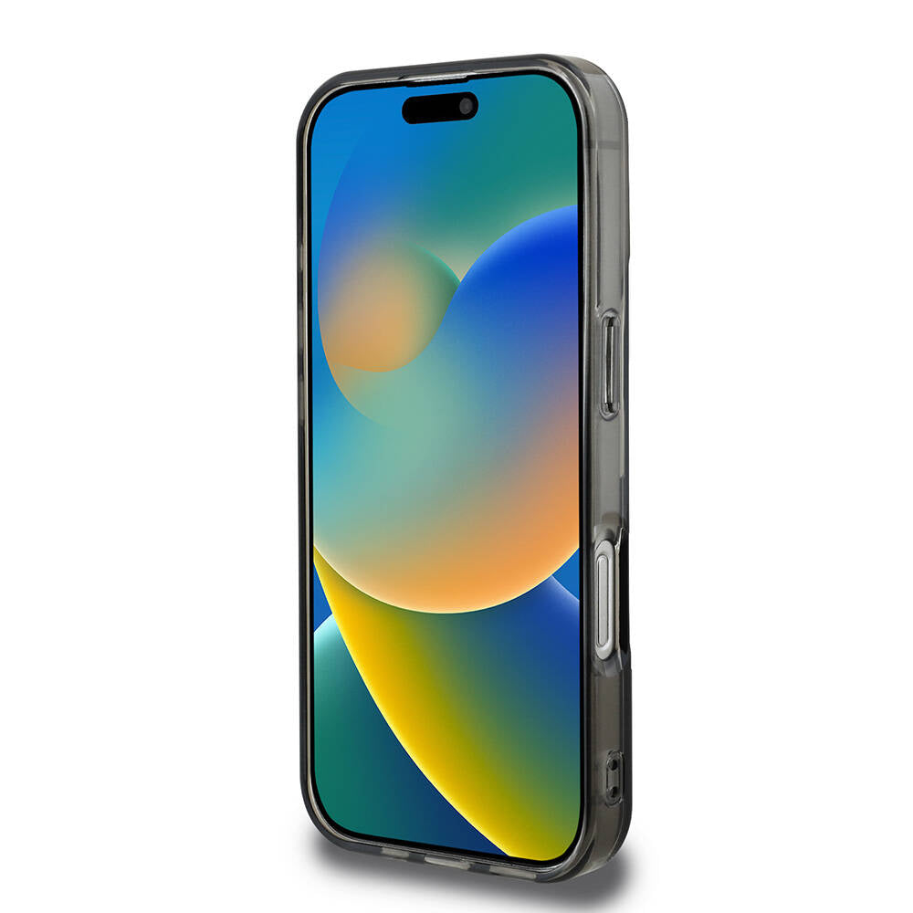 iPhone 16 Pro Max Kılıf BMW Orjinal Lisanslı M Logolu Üç Renk Çizgili Motorsport Vertical Stripe Kılıf Siyah