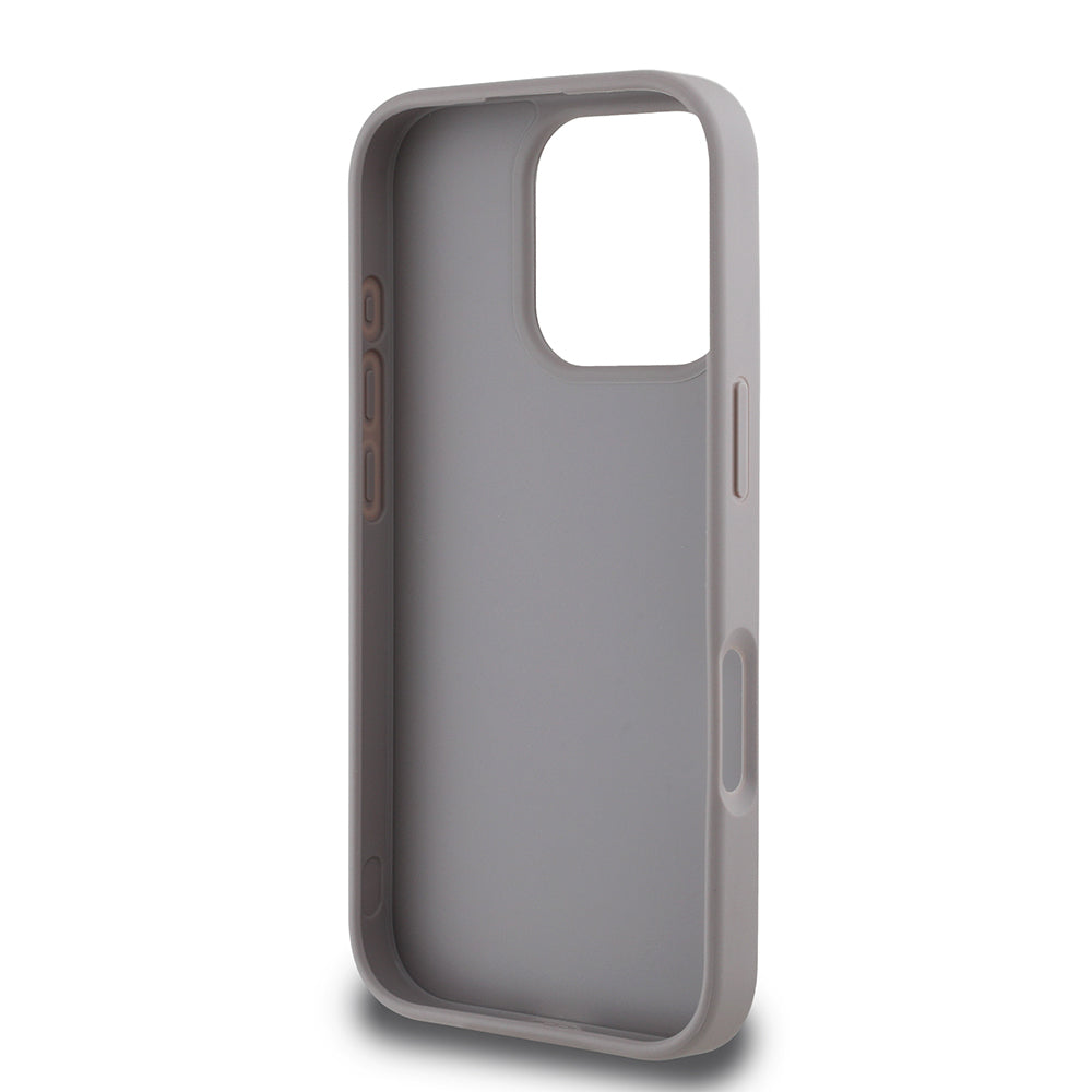 Apple iPhone 16 Pro Max Kılıf Guess Orjinal Lisanslı Gül Baskılı Büyük Metal Logo Dizaynlı Kapak Mor