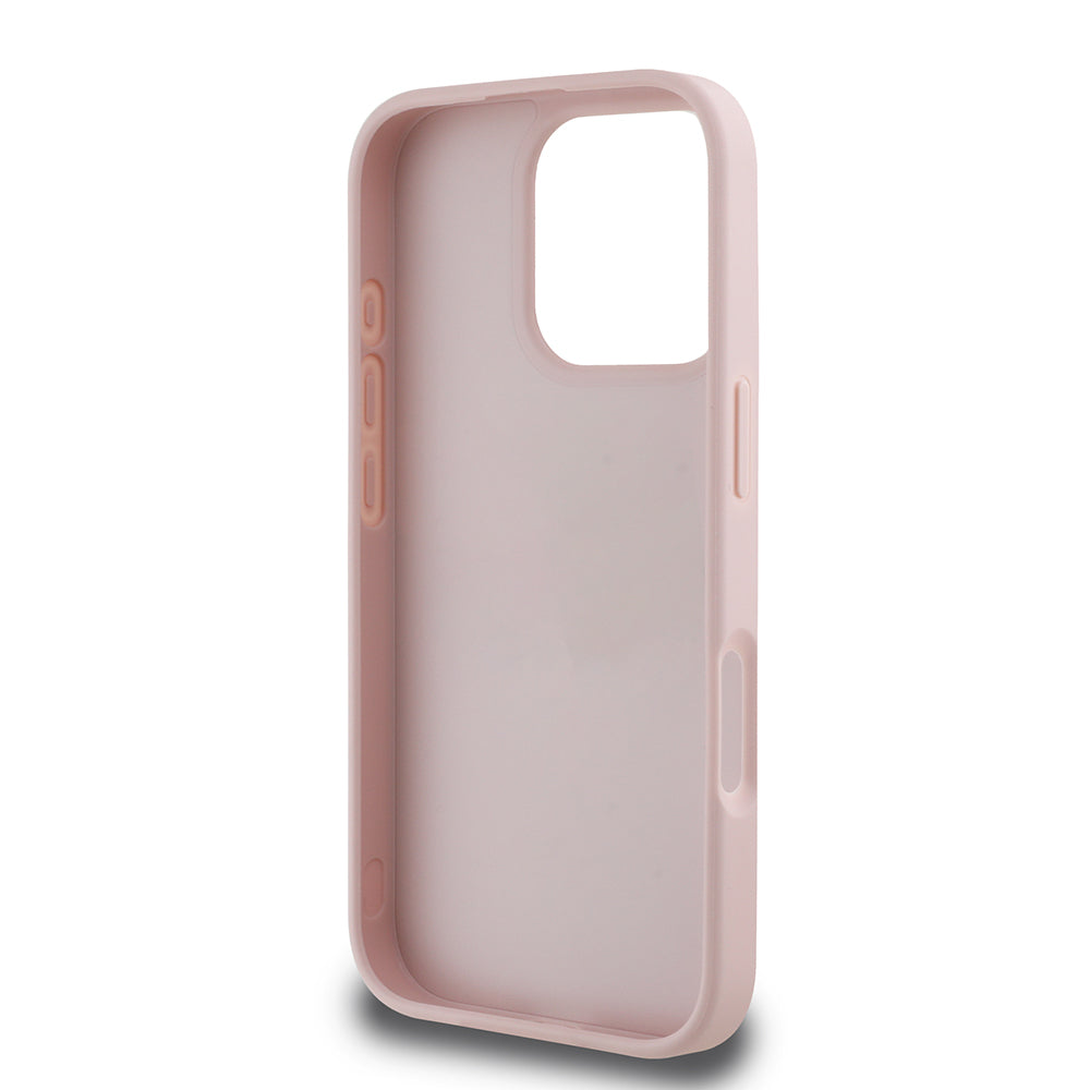 Apple iPhone 16 Pro Max Kılıf Guess Orjinal Lisanslı Gül Baskılı Büyük Metal Logo Dizaynlı Kapak Mor