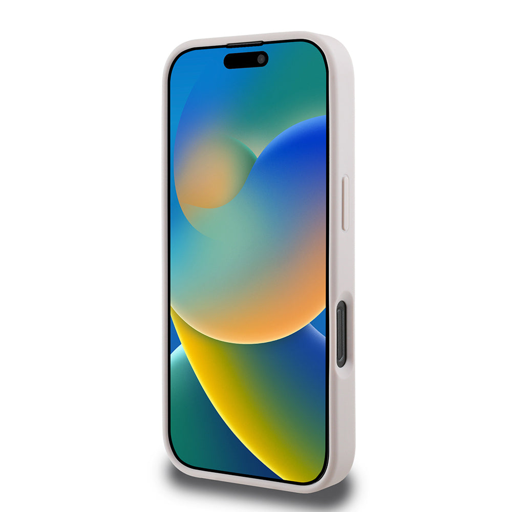 Apple iPhone 16 Pro Max Kılıf Guess Orjinal Lisanslı M-safe Şarj Özellikli PU Halkalı 4G Desenli Yazı Logolu Kapak Kahverengi
