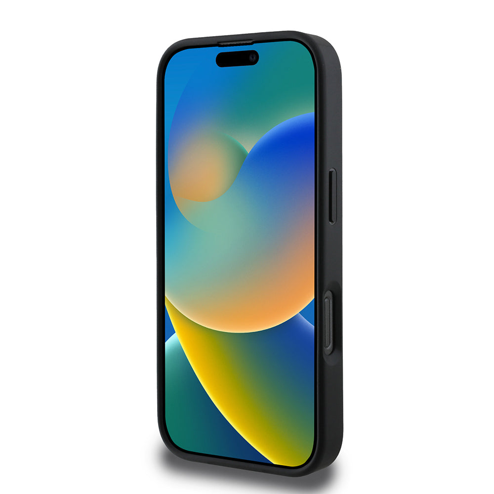 Apple iPhone 16 Pro Max Kılıf Guess Orjinal Lisanslı M-safe Şarj Özellikli PU Halkalı 4G Desenli Yazı Logolu Kapak Pembe