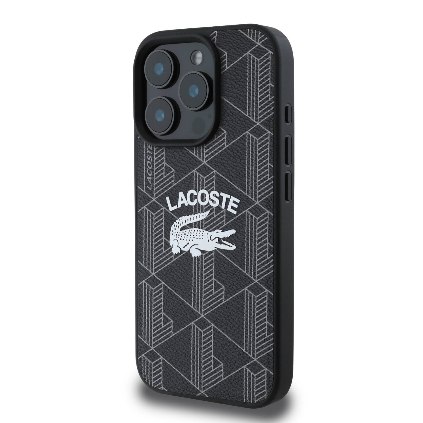 iPhone 16 Pro Max Kılıf Lacoste Orjinal Lisanslı Magsafe Şarj Özellikli Mono Vintage Logo Kılıf Lacivert