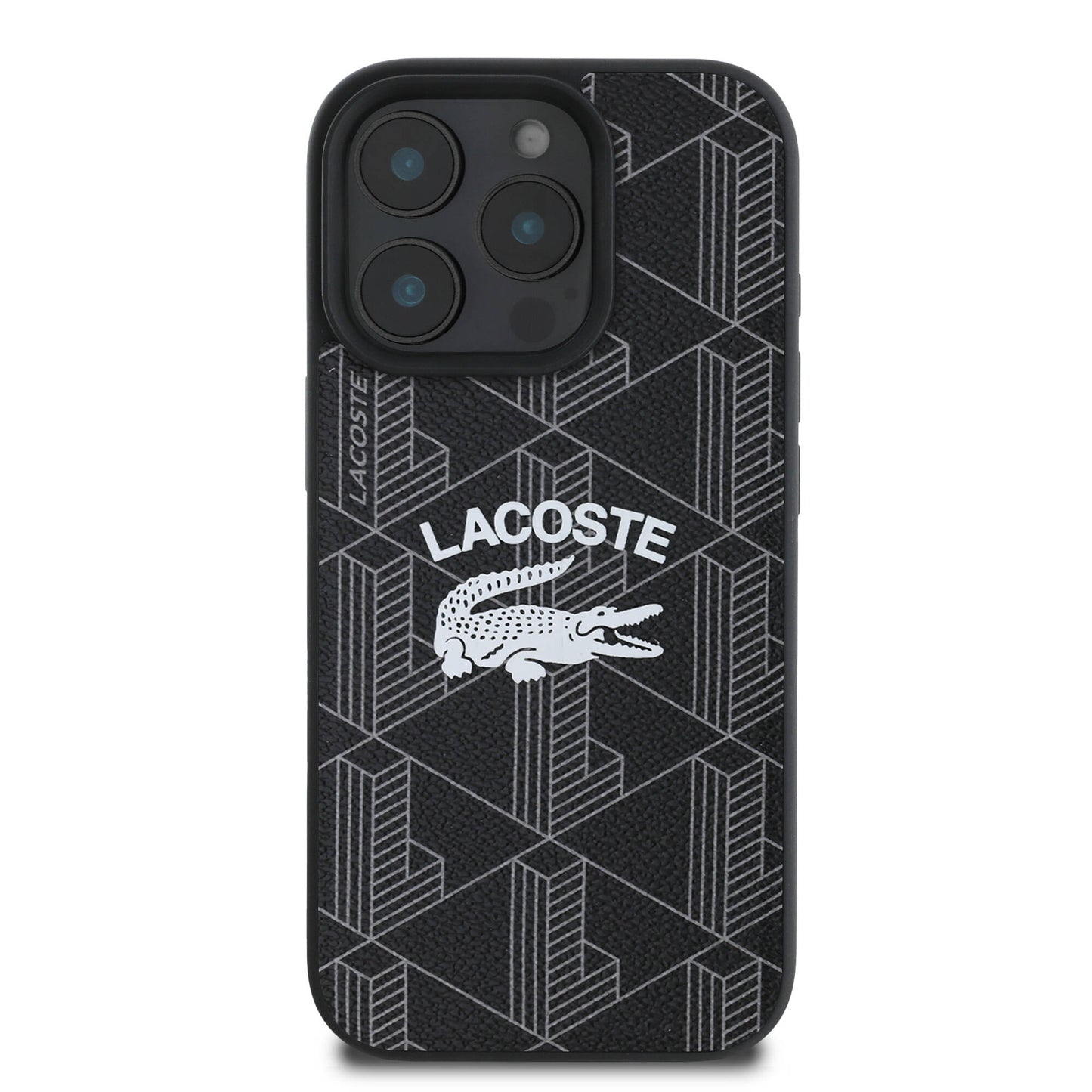 iPhone 16 Pro Max Kılıf Lacoste Orjinal Lisanslı Magsafe Şarj Özellikli Mono Vintage Logo Kılıf Lacivert
