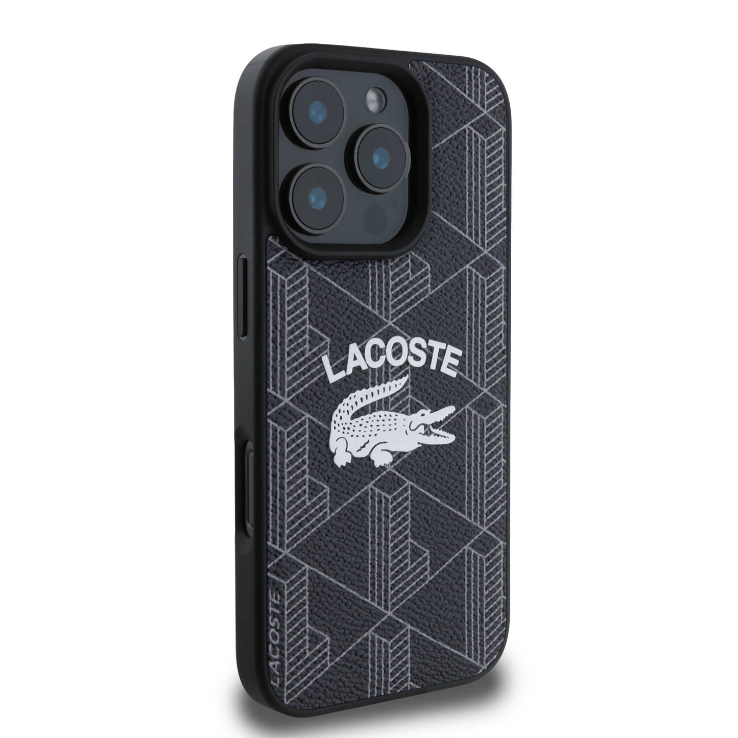 iPhone 16 Pro Max Kılıf Lacoste Orjinal Lisanslı Magsafe Şarj Özellikli Mono Vintage Logo Kılıf Lacivert