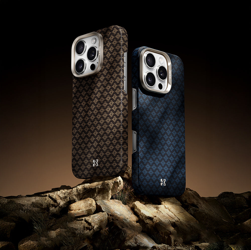 Apple iPhone 16 Pro Max Kılıf M-Safe Şarj Özellikli Benks ArmorAir ArmorGrid Serisi Kevlar Kapak Siyah