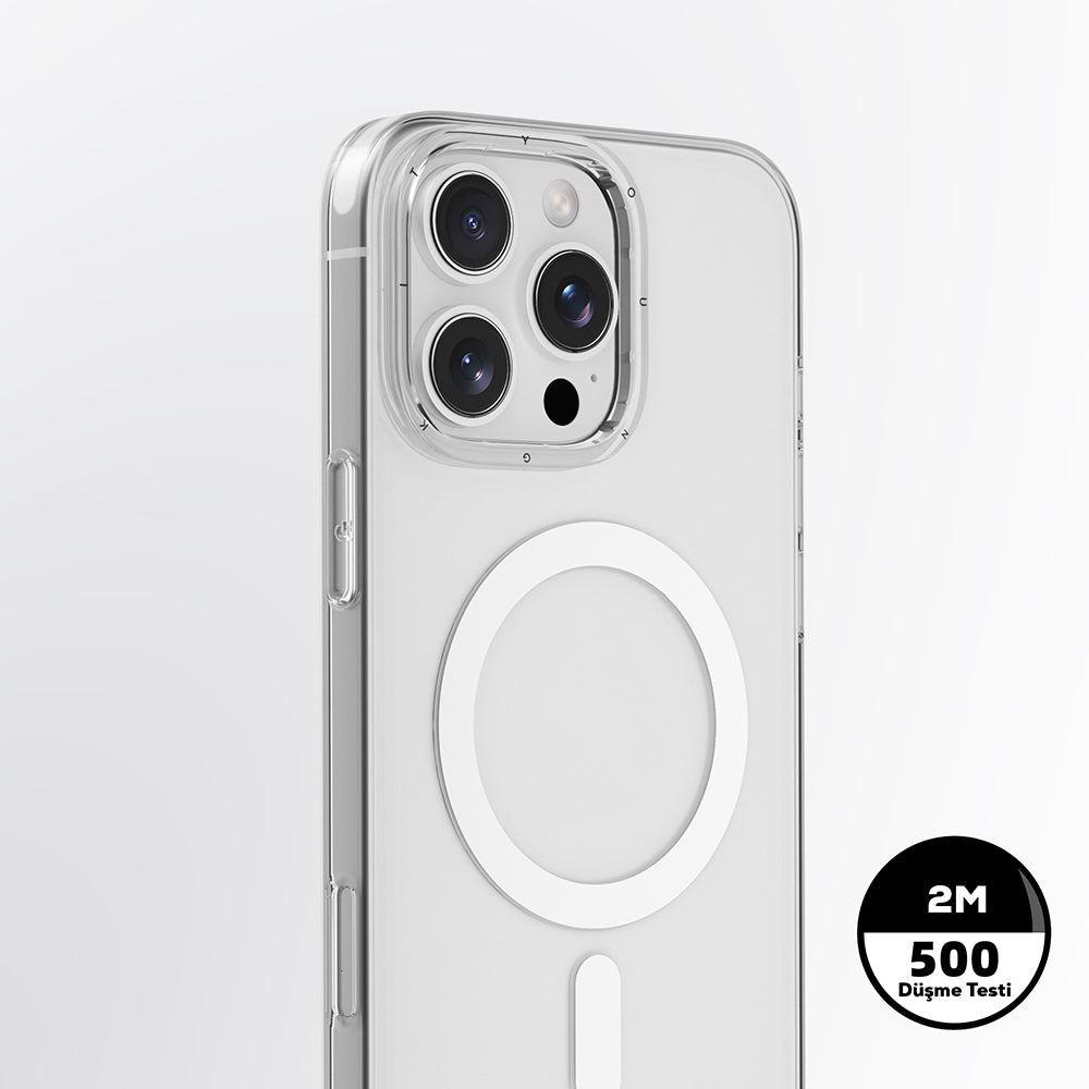 Apple iPhone 16 Pro Max Kılıf M-safe Şarj Özellikli Youngkit Ice Serisi Kapak Şeffaf